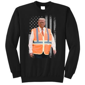 President Trump Garbage Truck Worker Vest Maga 2025 Sweatshirt