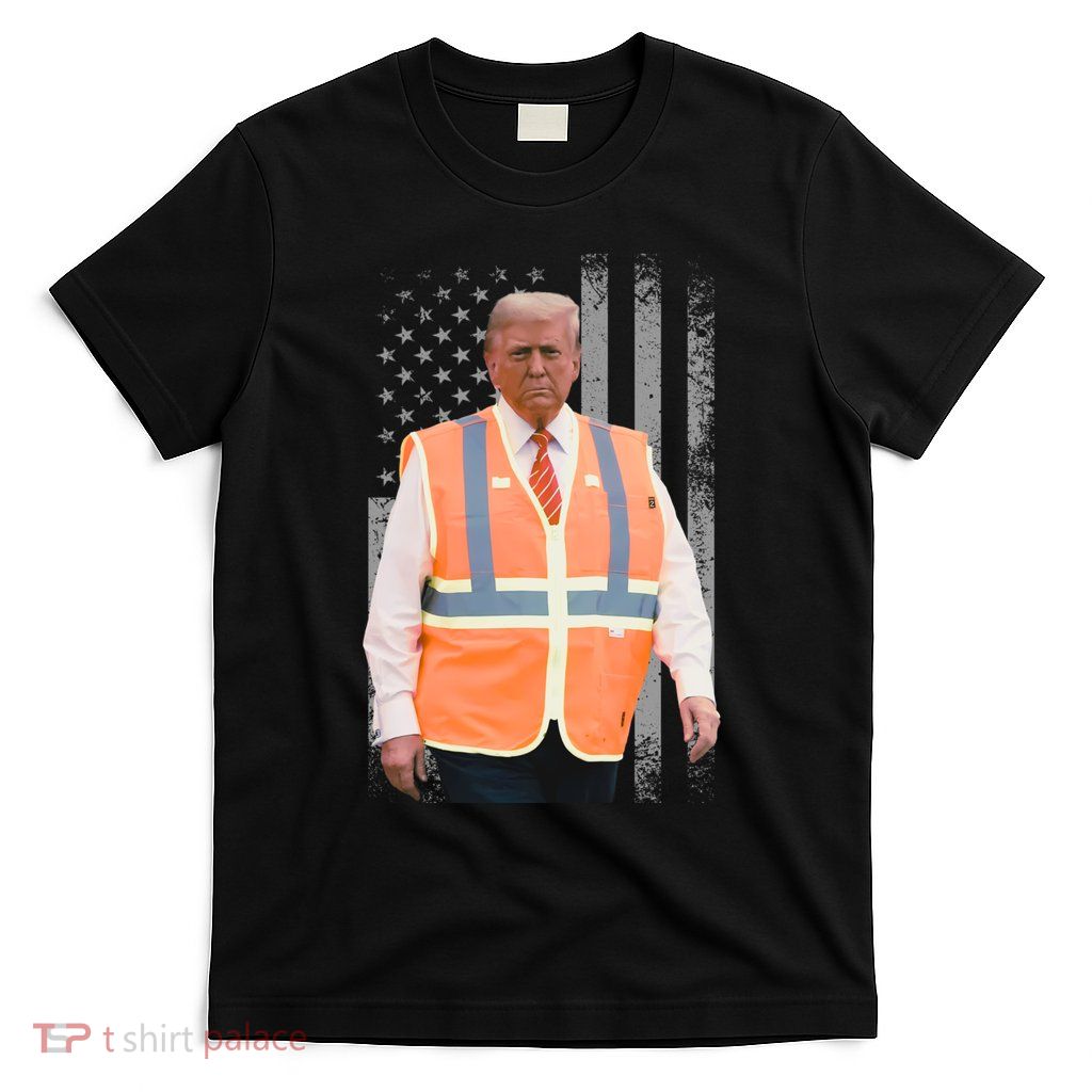 President Trump Garbage Truck Worker Vest Maga 2025 T-Shirt