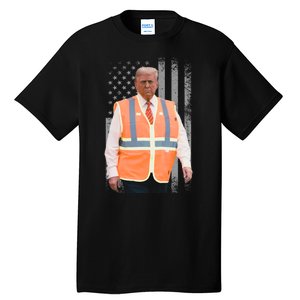 President Trump Garbage Truck Worker Vest Maga 2025 Tall T-Shirt