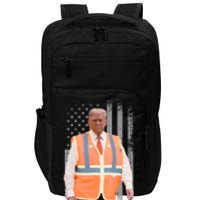 President Trump Garbage Truck Worker Vest Maga 2025 Impact Tech Backpack