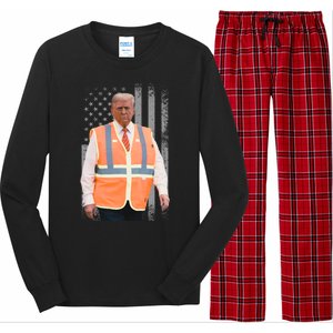 President Trump Garbage Truck Worker Vest Maga 2025 Long Sleeve Pajama Set