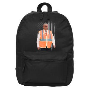 President Trump Garbage Truck Worker Vest Maga 2025 16 in Basic Backpack