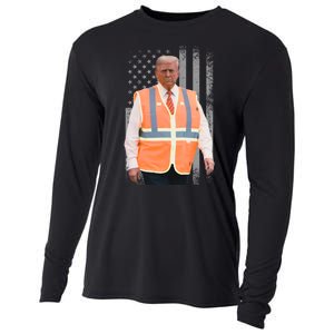 President Trump Garbage Truck Worker Vest Maga 2025 Cooling Performance Long Sleeve Crew