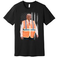 President Trump Garbage Truck Worker Vest Maga 2025 Premium T-Shirt