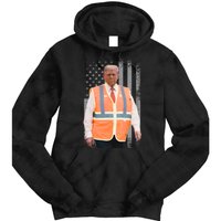 President Trump Garbage Truck Worker Vest Maga 2025 Tie Dye Hoodie