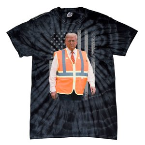 President Trump Garbage Truck Worker Vest Maga 2025 Tie-Dye T-Shirt