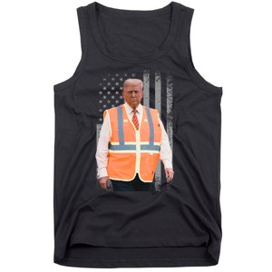 President Trump Garbage Truck Worker Vest Maga 2025 Tank Top