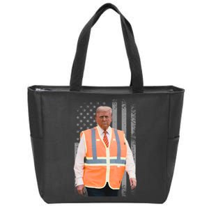 President Trump Garbage Truck Worker Vest Maga 2025 Zip Tote Bag