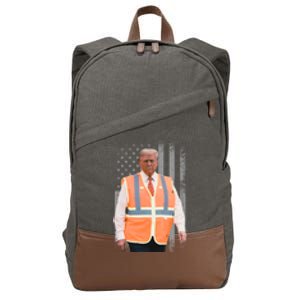 President Trump Garbage Truck Worker Vest Maga 2025 Cotton Canvas Backpack