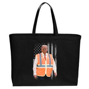 President Trump Garbage Truck Worker Vest Maga 2025 Cotton Canvas Jumbo Tote