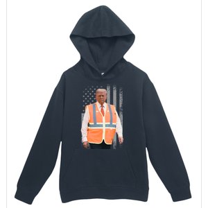 President Trump Garbage Truck Worker Vest Maga 2025 Urban Pullover Hoodie