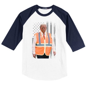 President Trump Garbage Truck Worker Vest Maga 2025 Baseball Sleeve Shirt