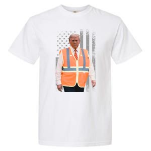 President Trump Garbage Truck Worker Vest Maga 2025 Garment-Dyed Heavyweight T-Shirt