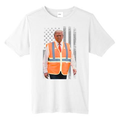 President Trump Garbage Truck Worker Vest Usa Flag Maga 2025 Tall Fusion ChromaSoft Performance T-Shirt