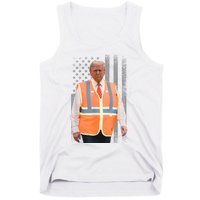 President Trump Garbage Truck Worker Vest Usa Flag Maga 2025 Tank Top