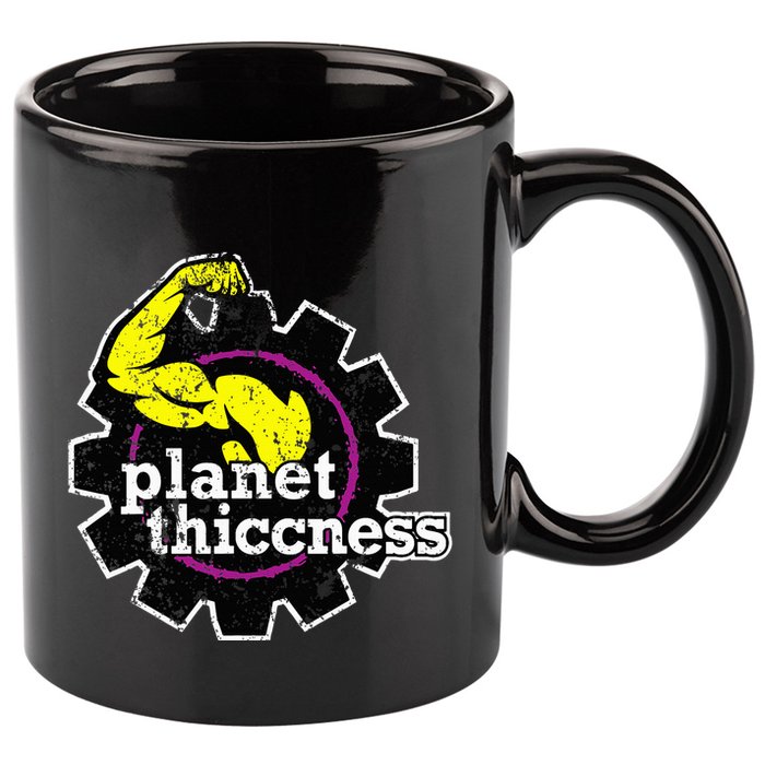 Planet Thiccness Gym Thickness Funny Joke Workout Lover 11oz C Handle Ceramic Mug