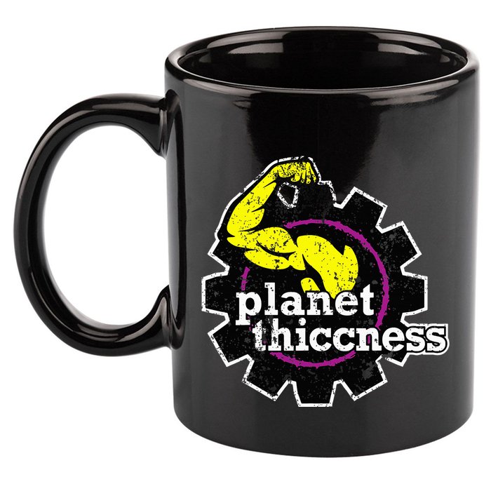 Planet Thiccness Gym Thickness Funny Joke Workout Lover 11oz C Handle Ceramic Mug