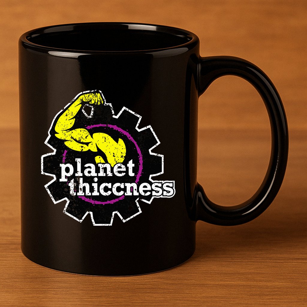 Planet Thiccness Gym Thickness Funny Joke Workout Lover 11oz C Handle Ceramic Mug