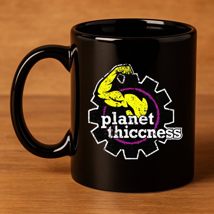 Planet Thiccness Gym Thickness Funny Joke Workout Lover 11oz C Handle Ceramic Mug