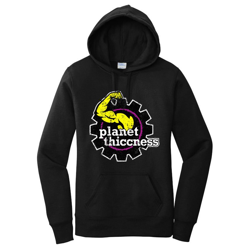 Planet Thiccness Gym Thickness Funny Joke Workout Lover Women's Pullover Hoodie