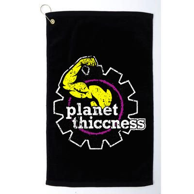 Planet Thiccness Gym Thickness Funny Joke Workout Lover Golf Towel