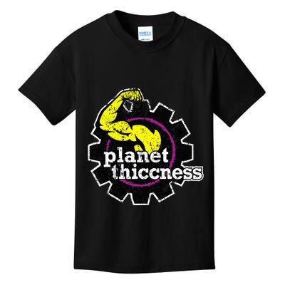 Planet Thiccness Gym Thickness Funny Joke Workout Lover Kids T-Shirt