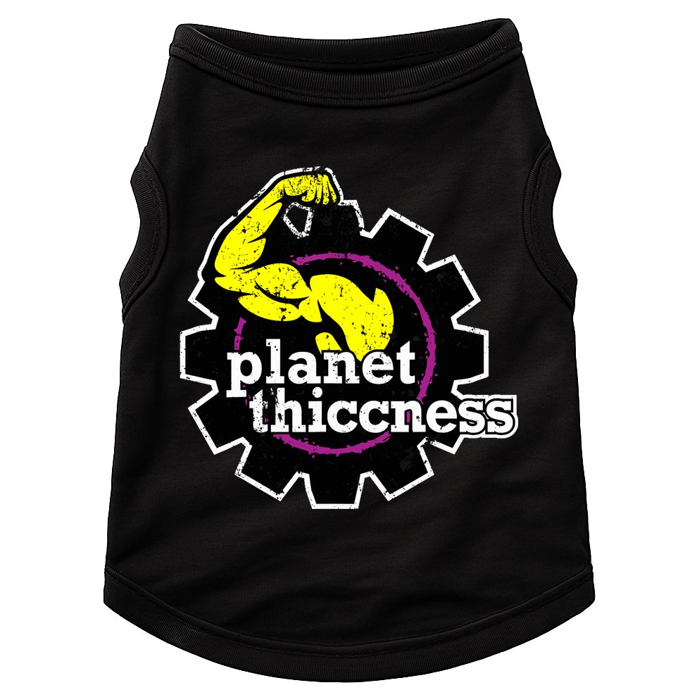 Planet Thiccness Gym Thickness Funny Joke Workout Lover Doggie Tank