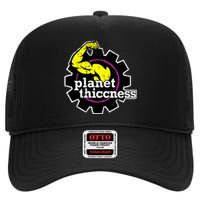 Planet Thiccness Gym Thickness Funny Joke Workout Lover High Crown Mesh Back Trucker Hat