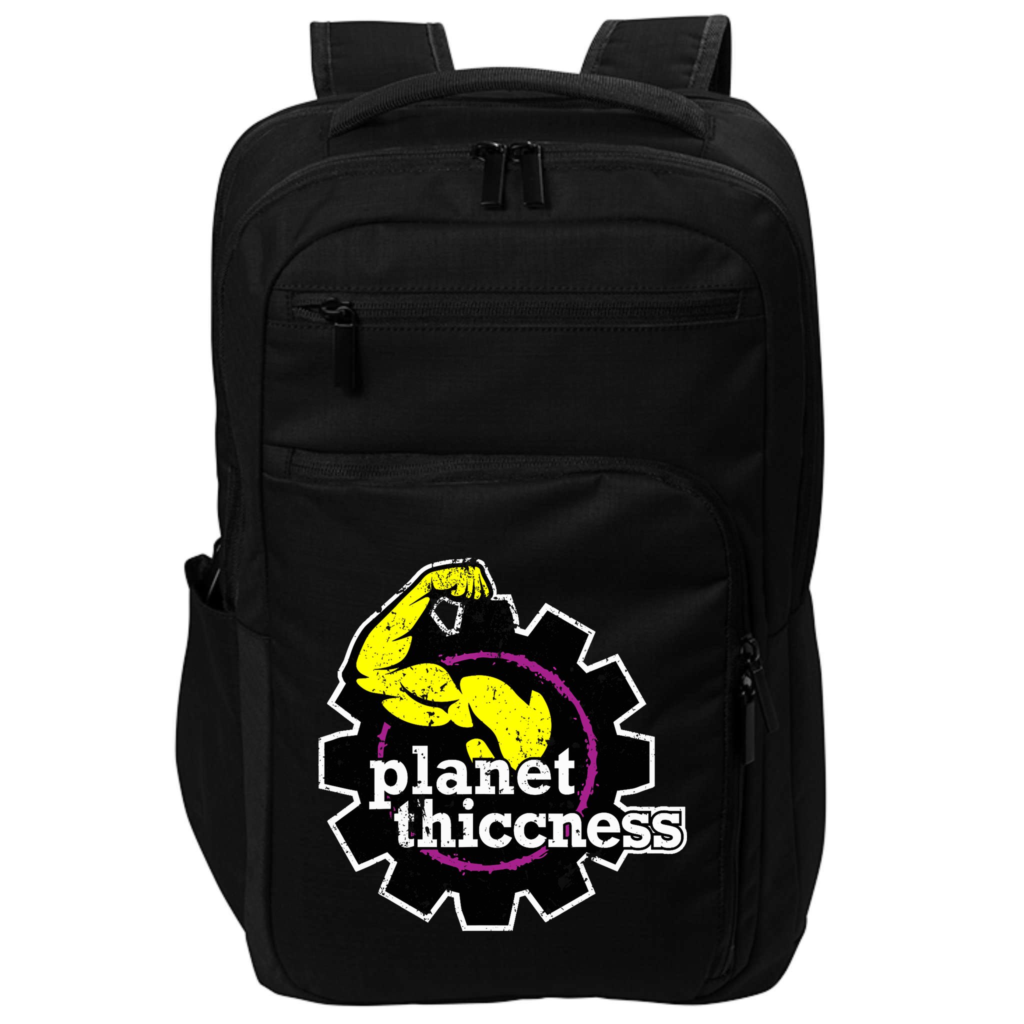 Planet Thiccness Gym Thickness Funny Joke Workout Lover Impact Tech Backpack