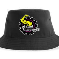 Planet Thiccness Gym Thickness Funny Joke Workout Lover Sustainable Bucket Hat