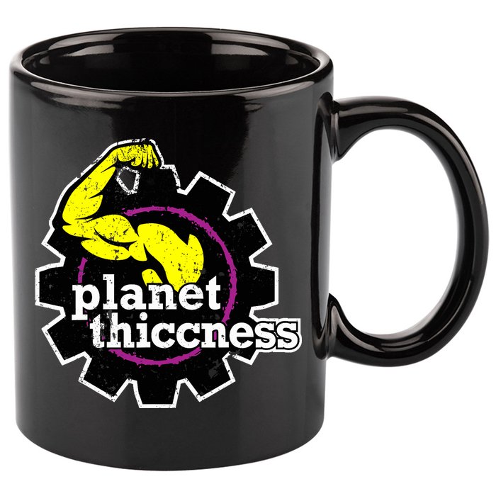 Planet Thiccness Gym Thickness Funny Joke Workout Lover 11oz C Handle Ceramic Mug