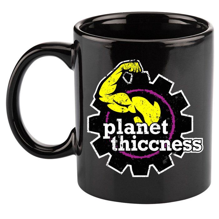 Planet Thiccness Gym Thickness Funny Joke Workout Lover 11oz C Handle Ceramic Mug