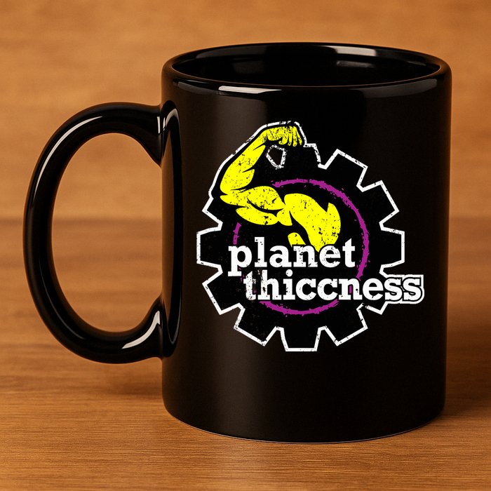 Planet Thiccness Gym Thickness Funny Joke Workout Lover 11oz C Handle Ceramic Mug
