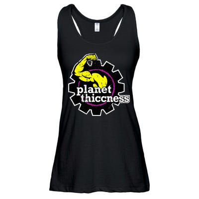 Planet Thiccness Gym Thickness Funny Joke Workout Lover Ladies Essential Flowy Tank