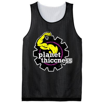 Planet Thiccness Gym Thickness Funny Joke Workout Lover Mesh Reversible Basketball Jersey Tank