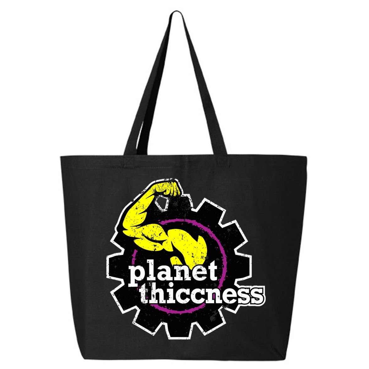 Planet Thiccness Gym Thickness Funny Joke Workout Lover 25L Jumbo Tote