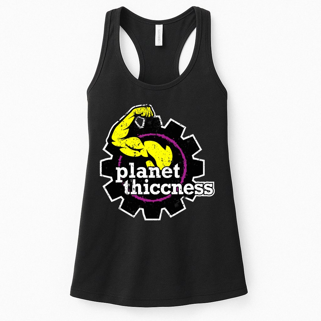 Planet Thiccness Gym Thickness Funny Joke Workout Lover Womens Tank Top