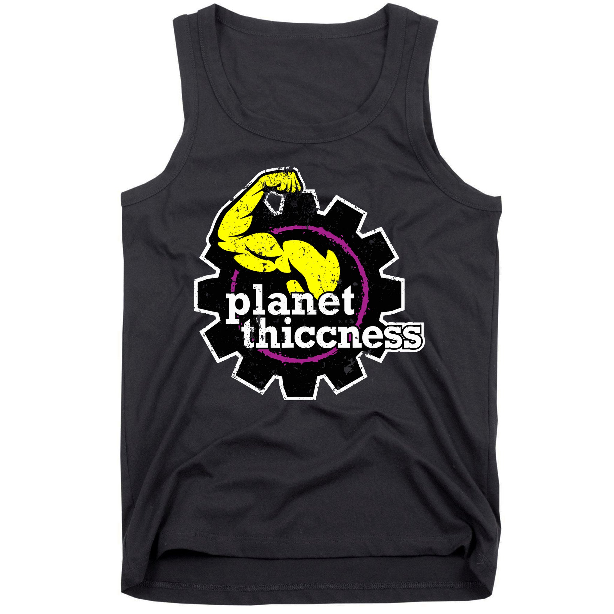 Planet Thiccness Gym Thickness Funny Joke Workout Lover Tank Top