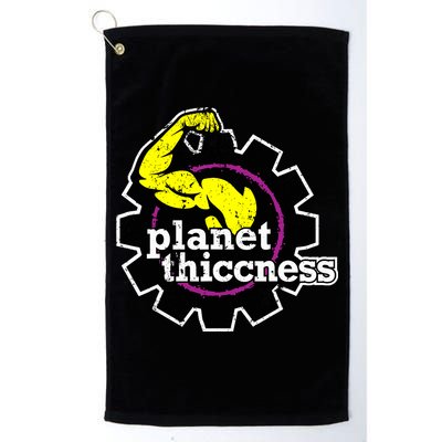 Planet Thiccness Gym Thickness Funny Joke Workout Lover Golf Towel