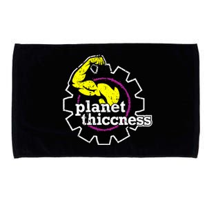 Planet Thiccness Gym Thickness Funny Joke Workout Lover Microfiber Hand Towel