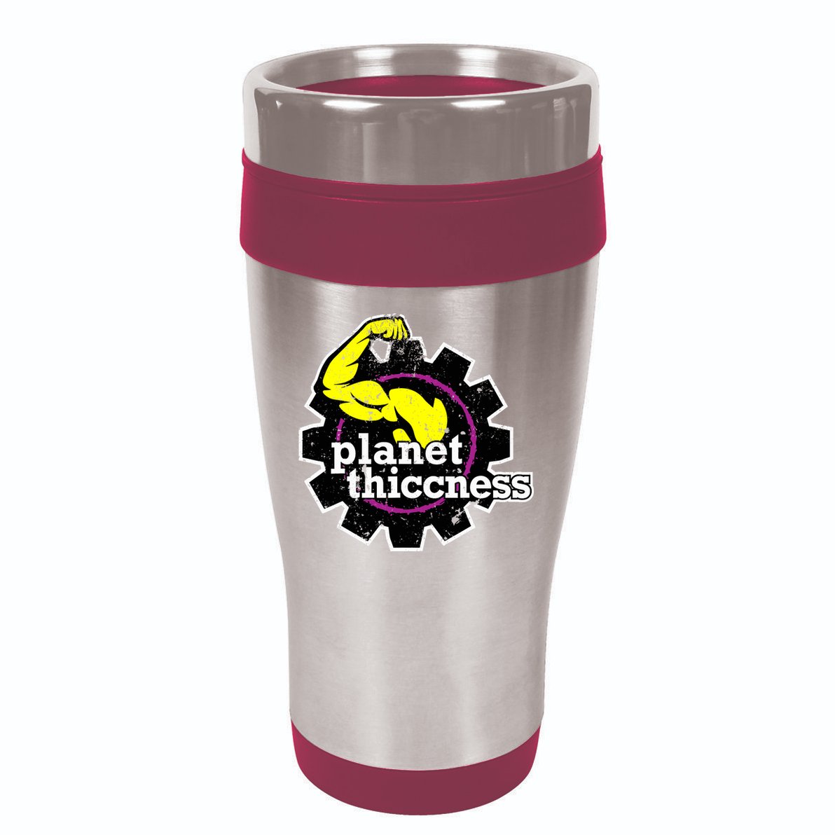 Planet Thiccness Gym Thickness Funny Joke Workout Lover 16oz Travel Tumbler