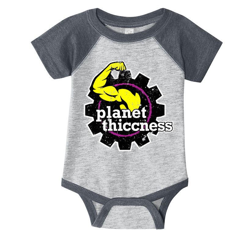 Planet Thiccness Gym Thickness Funny Joke Workout Lover Infant Baby Jersey Bodysuit