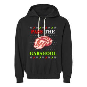 Pass the Gabagool Tacky Ugly Christmas Garment-Dyed Fleece Hoodie