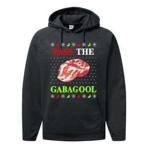 Pass the Gabagool Tacky Ugly Christmas Performance Fleece Hoodie