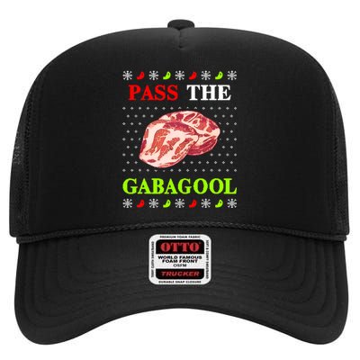 Pass the Gabagool Tacky Ugly Christmas High Crown Mesh Back Trucker Hat