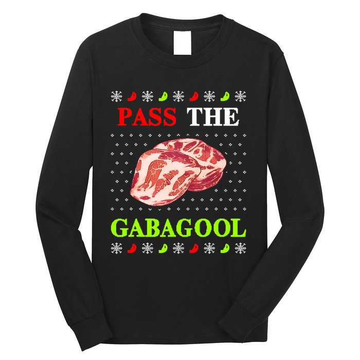 Pass the Gabagool Tacky Ugly Christmas Long Sleeve Shirt