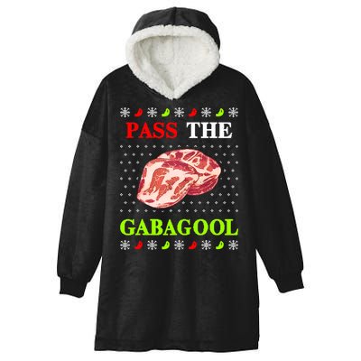 Pass the Gabagool Tacky Ugly Christmas Hooded Wearable Blanket