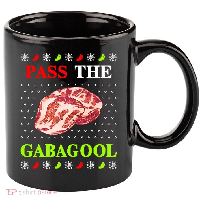 Pass the Gabagool Tacky Ugly Christmas 11oz C Handle Ceramic Mug