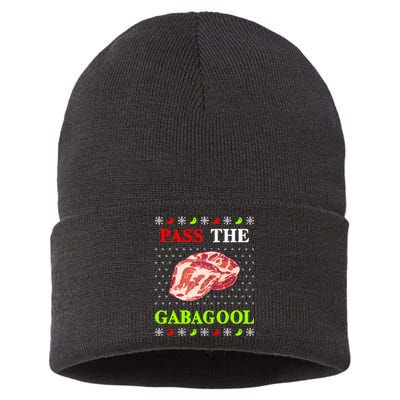 Pass the Gabagool Tacky Ugly Christmas Sustainable Knit Beanie