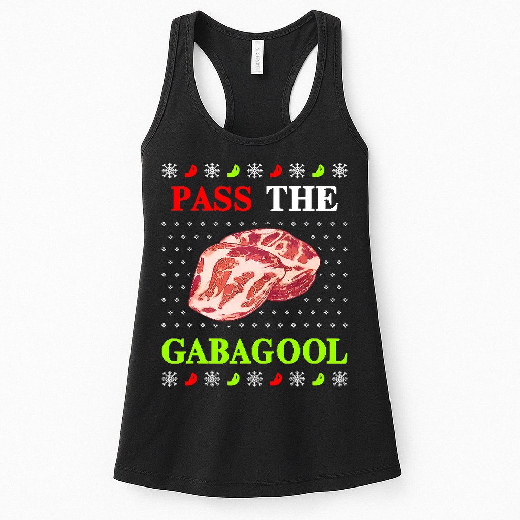Pass the Gabagool Tacky Ugly Christmas Womens Tank Top